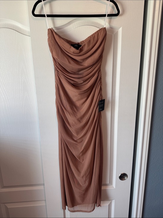 Lulus Dresses & Skirts - NWT Lulu's Mauve Brown Draped Spaghetti-Strap Midi Dress